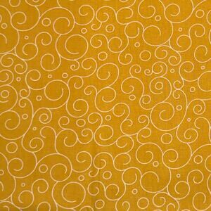 White Swirls on Dark Yellow by Quilter's Showcase Cotton Fabric - 2/3 Yard
